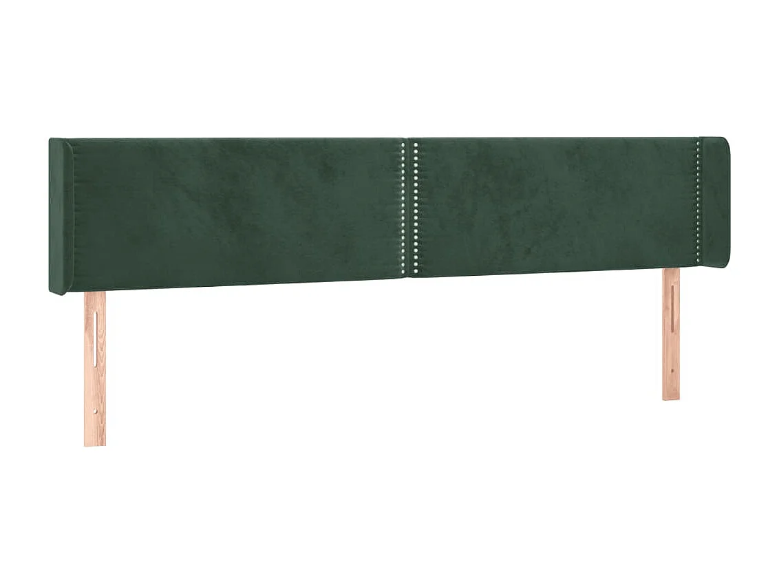 Kopfteil mit Ohren Dunkelgrün 203x16x78/88 cm Samt