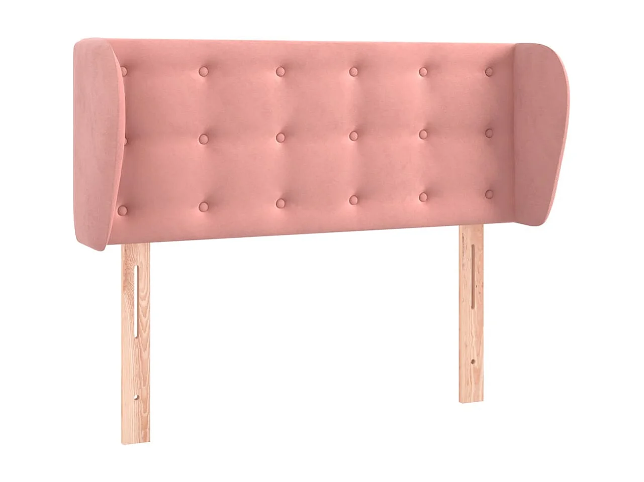 Cabeceira de cama c/ abas veludo 83x23x78/88 cm rosa