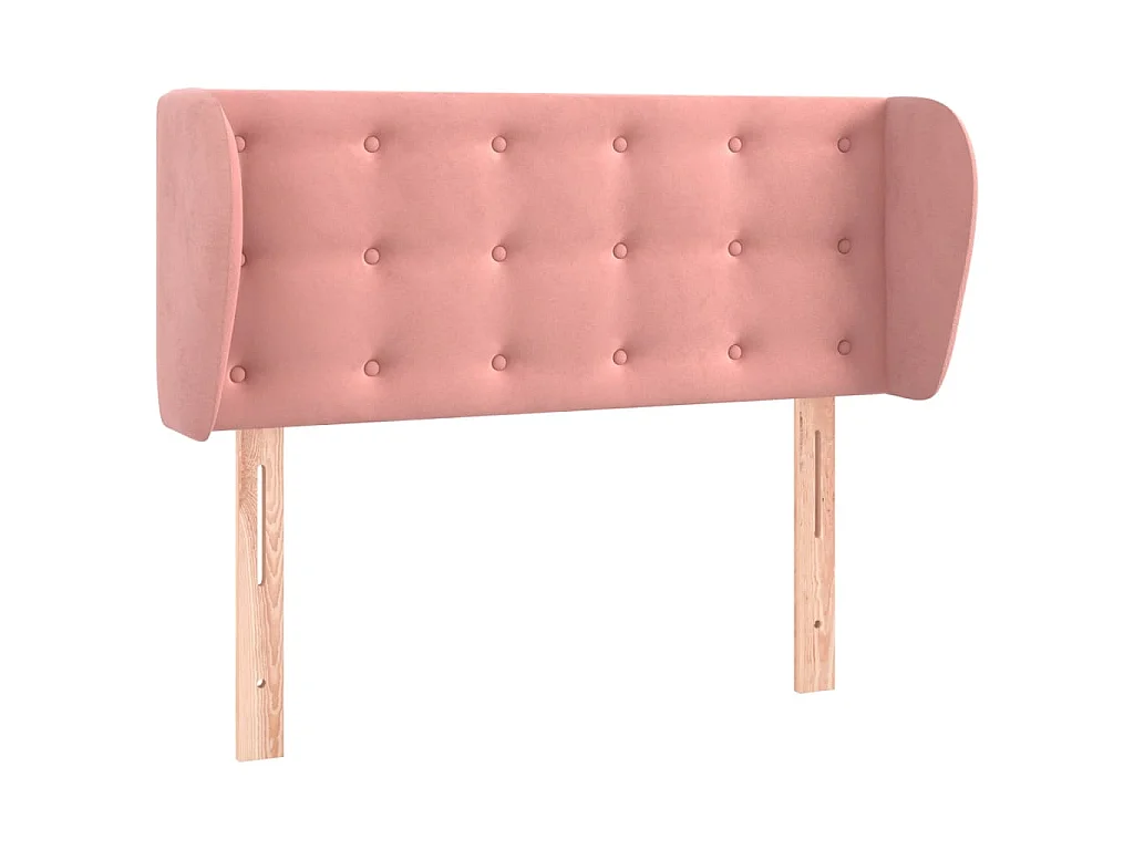 Testiera ad Orecchio Rosa 83x23x78/88 cm in Velluto