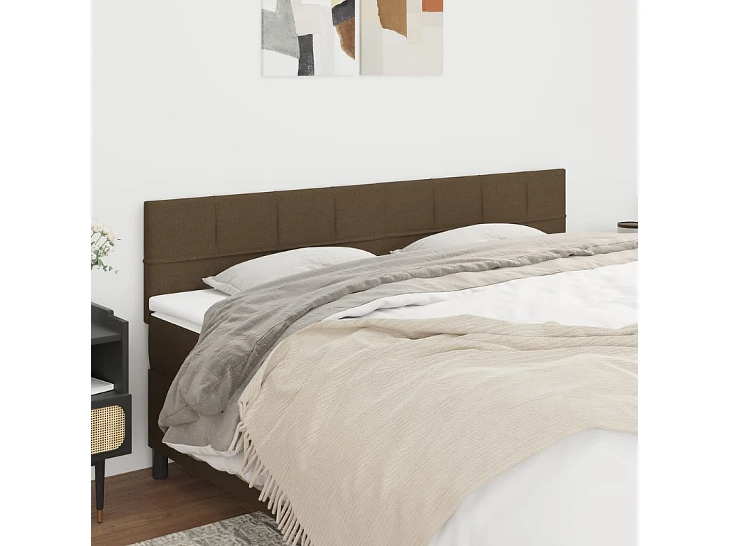 Kopfteile Dunkelbraun 200x5x78/88 cm Stoff