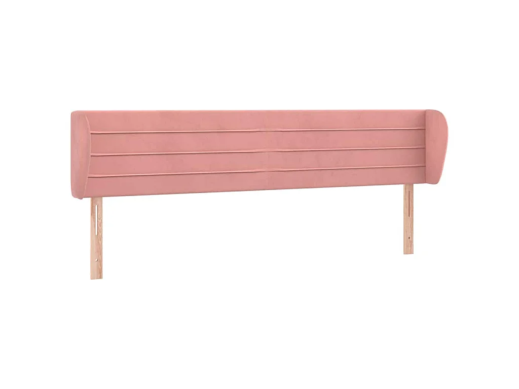 Kopfteil mit Ohren Rosa 203x23x78/88 cm Samt