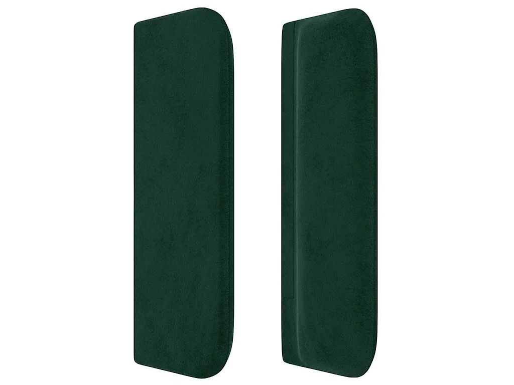 Cabeceira de cama c/ abas veludo 203x16x78/88cm verde-escuro