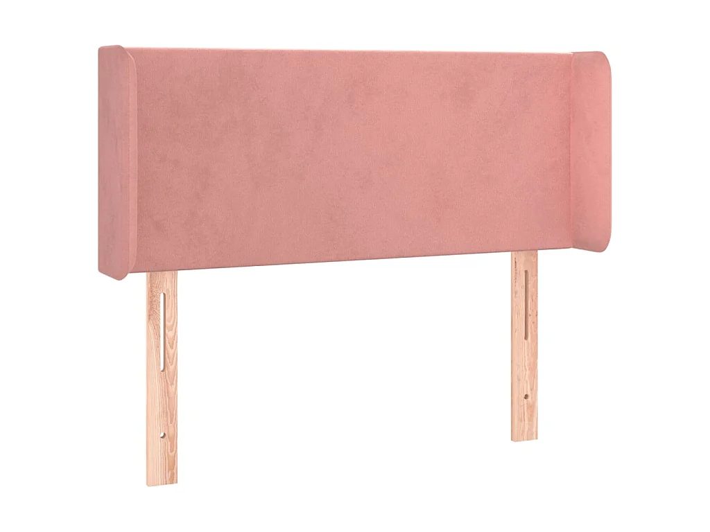 Testiera ad Orecchio Rosa 103x16x78/88 cm in Velluto