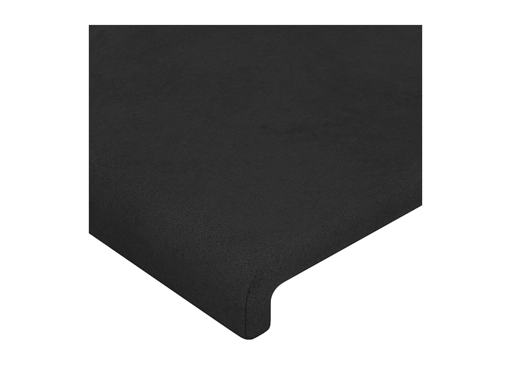 Testiera ad Orecchio Nera 93x16x118/128 cm in Velluto