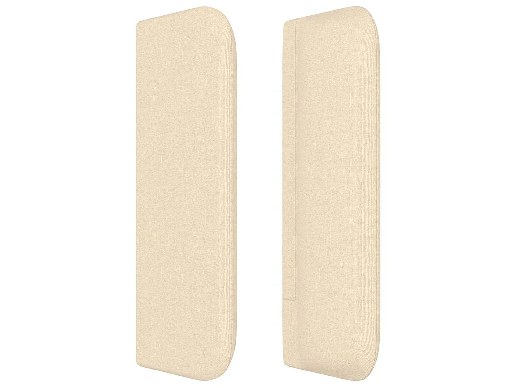 Hoofdbord met randen 147x16x78/88 cm stof crèmekleurig