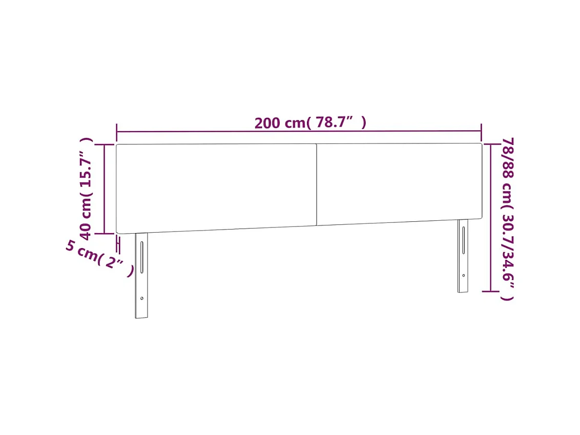 Têtes de lit 2 pcs Taupe 100x5x78/88 cm Tissu