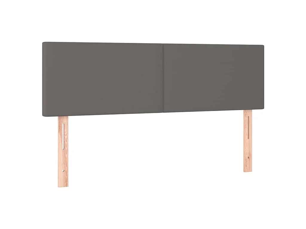 Testiera Grigio 144x5x78/88 cm in Similpelle