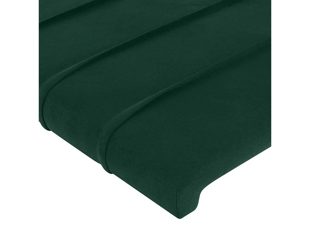 Cabeceira cama c/ luzes LED veludo 103x16x78/88 cm verde-escuro