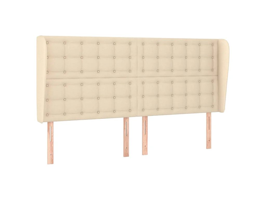 Tête de lit avec oreilles Crème 183x23x118/128 cm Tissu