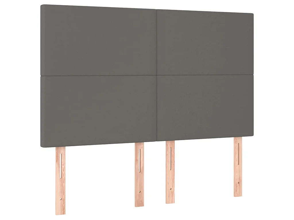 Testiera a LED Grigio 144x5x118/128 cm in Similpelle