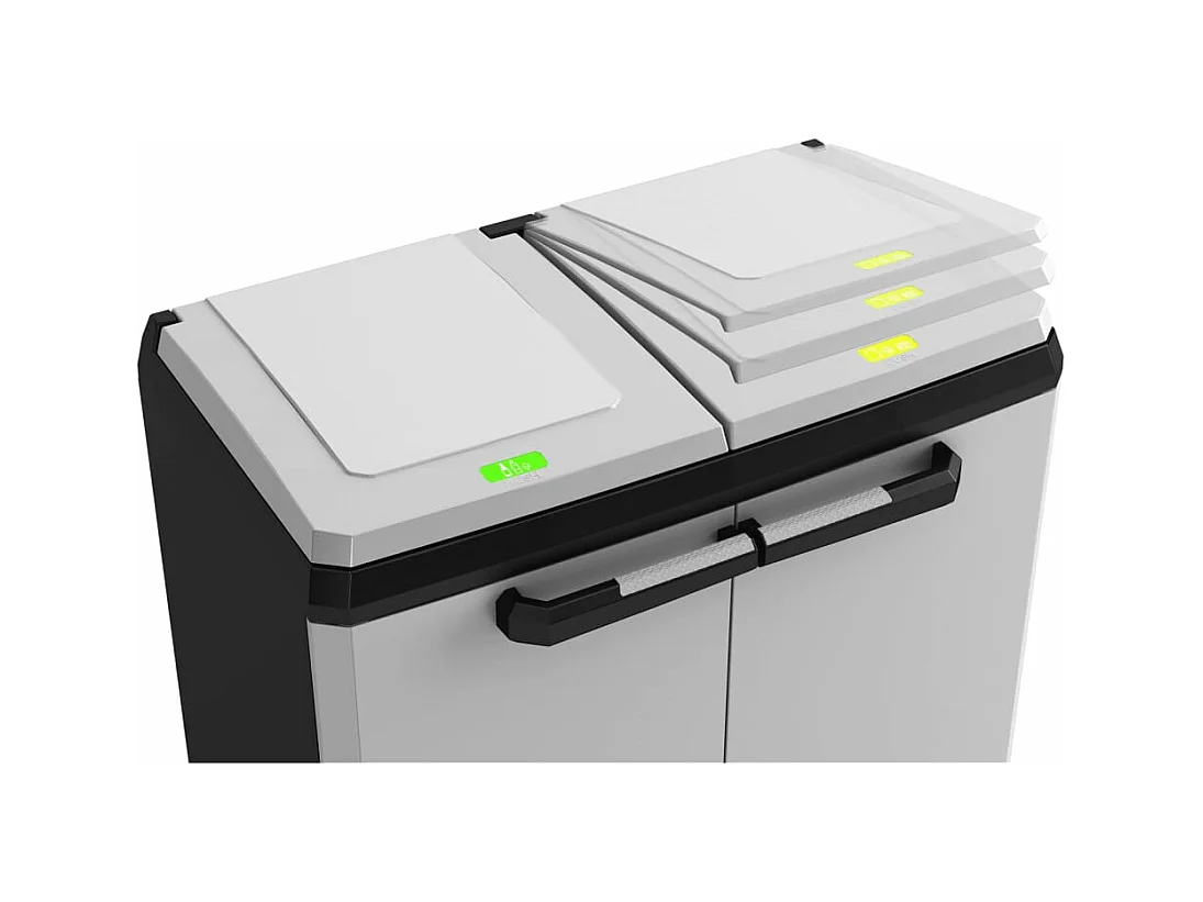 Armario de reciclaje Split Premium gris y negro 92 cm