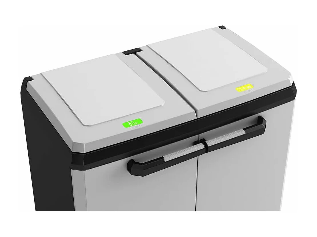 Armario de reciclaje Split Premium gris y negro 92 cm