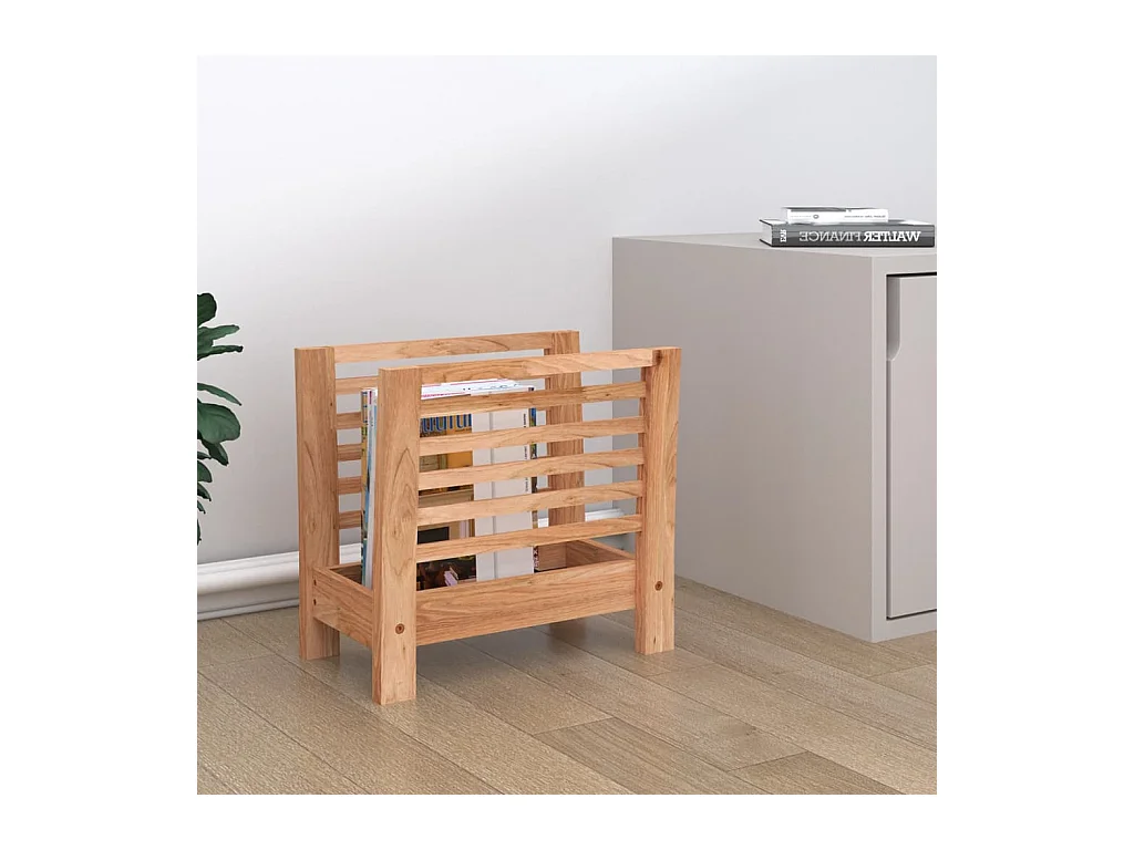 Tijdschriftenrek 40x26,5x38,5 cm massief walnotenhout