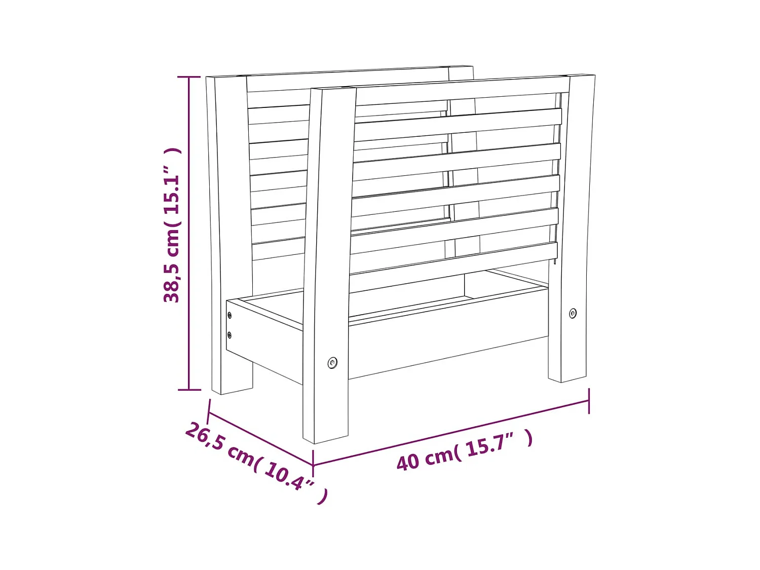 Tijdschriftenrek 40x26,5x38,5 cm massief walnotenhout