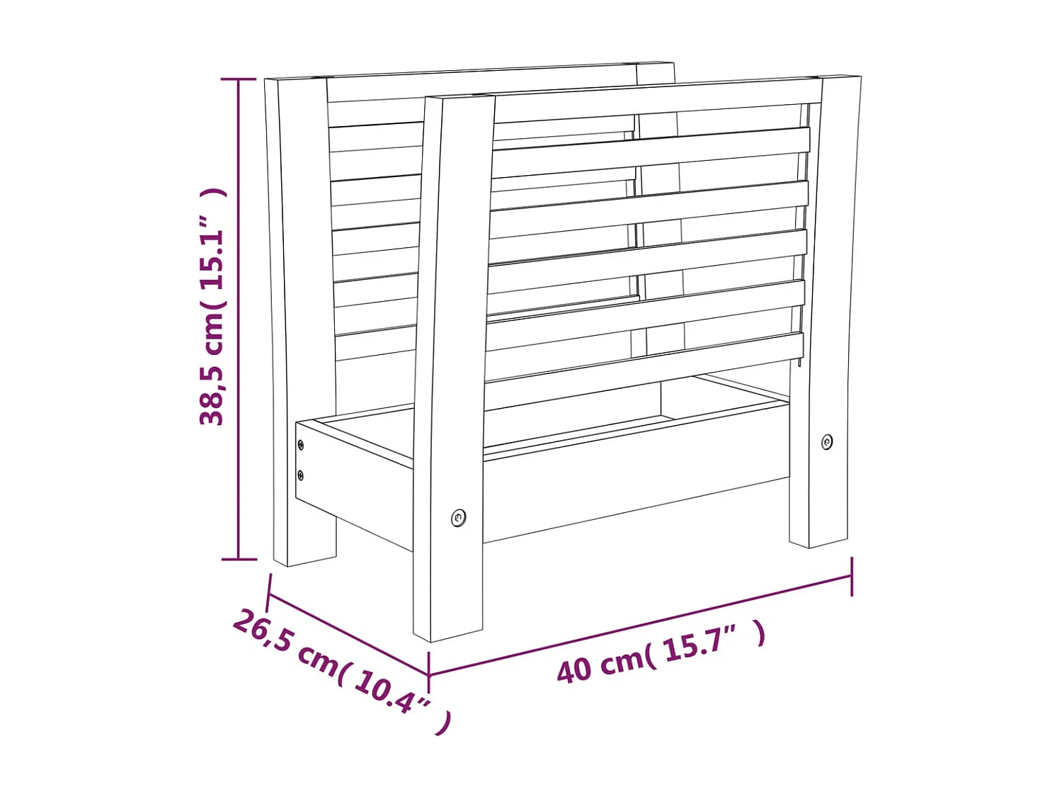 Porte-revues 40x26,5x38,5 cm Bois massif de noyer