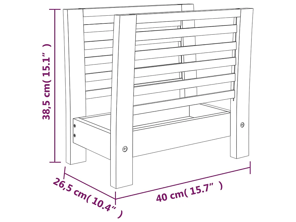 Porte-revues 40x26,5x38,5 cm Bois massif de noyer