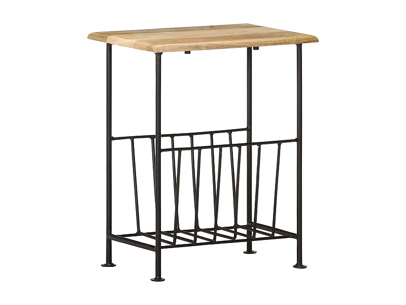 Porte-revues 40x30x50 cm Bois de manguier solide et acier