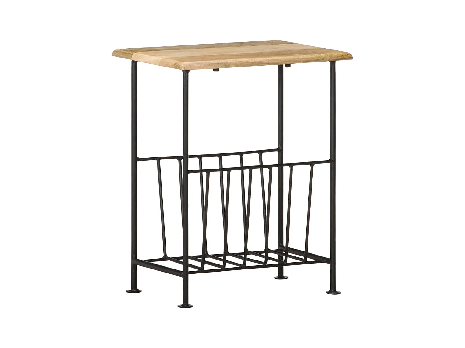 Portariviste 40x30x50 cm in Legno Massello di Mango e Acciaio