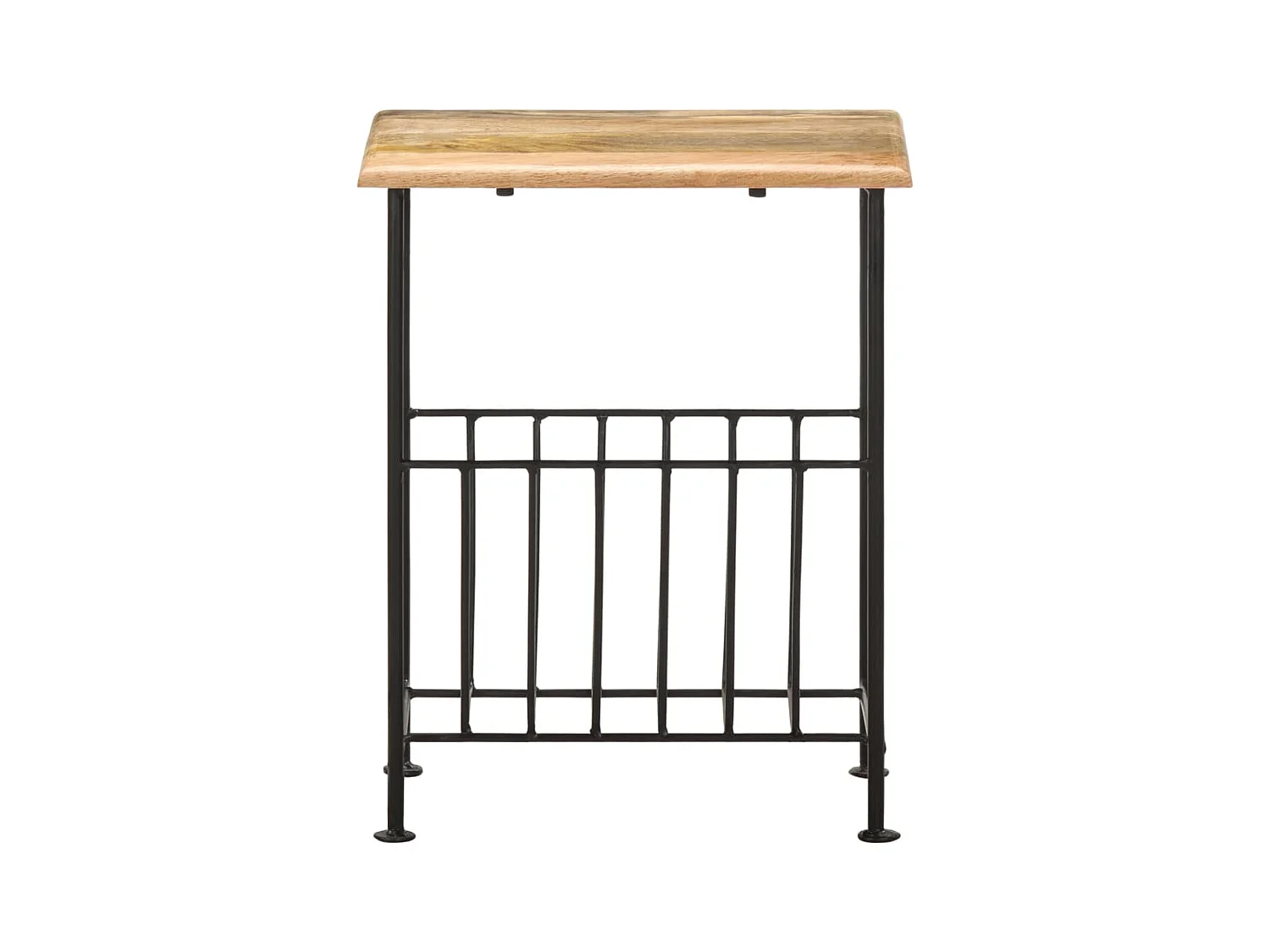 Portariviste 40x30x50 cm in Legno Massello di Mango e Acciaio