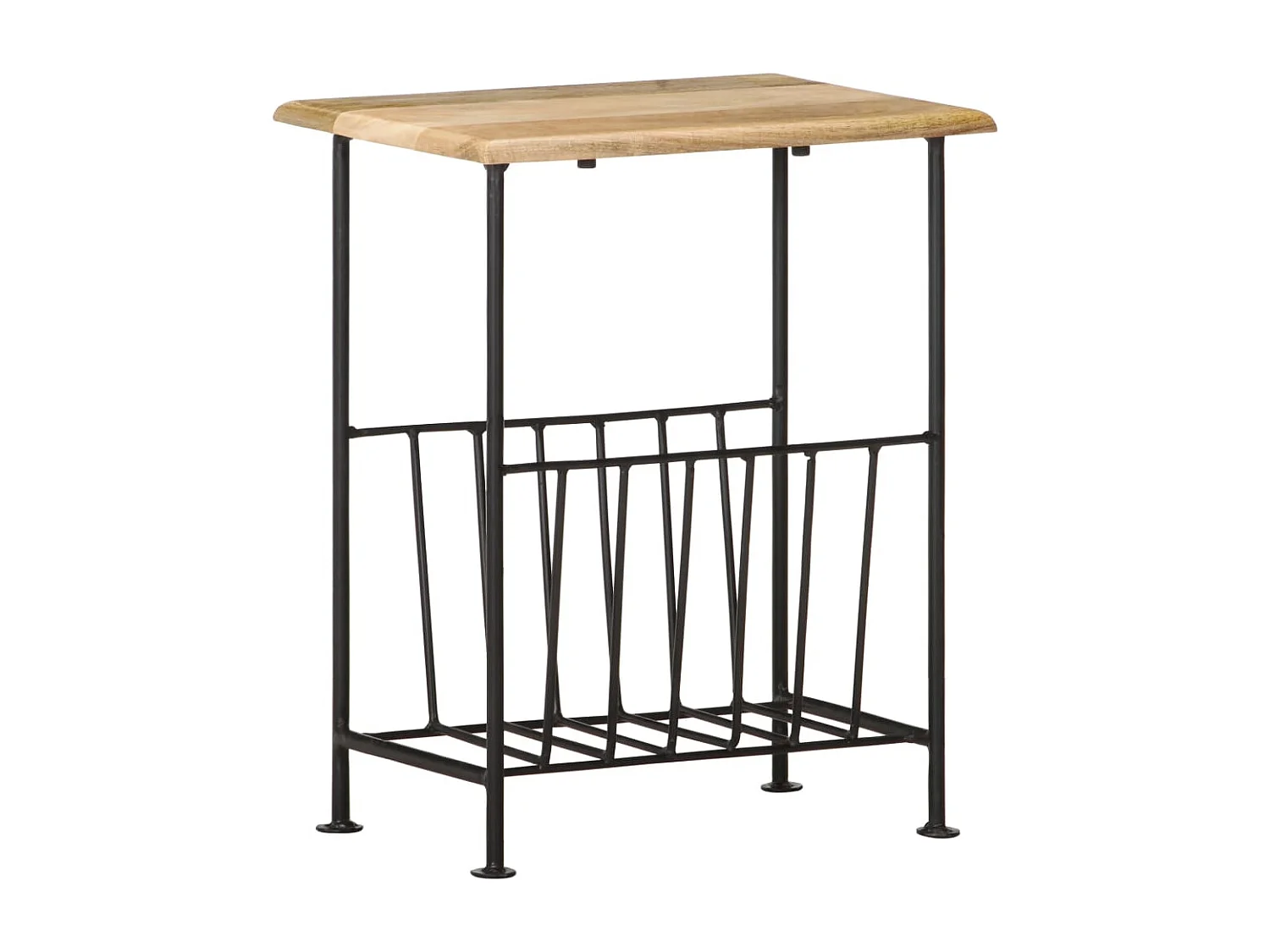 Porte-revues 40x30x50 cm Bois de manguier solide et acier