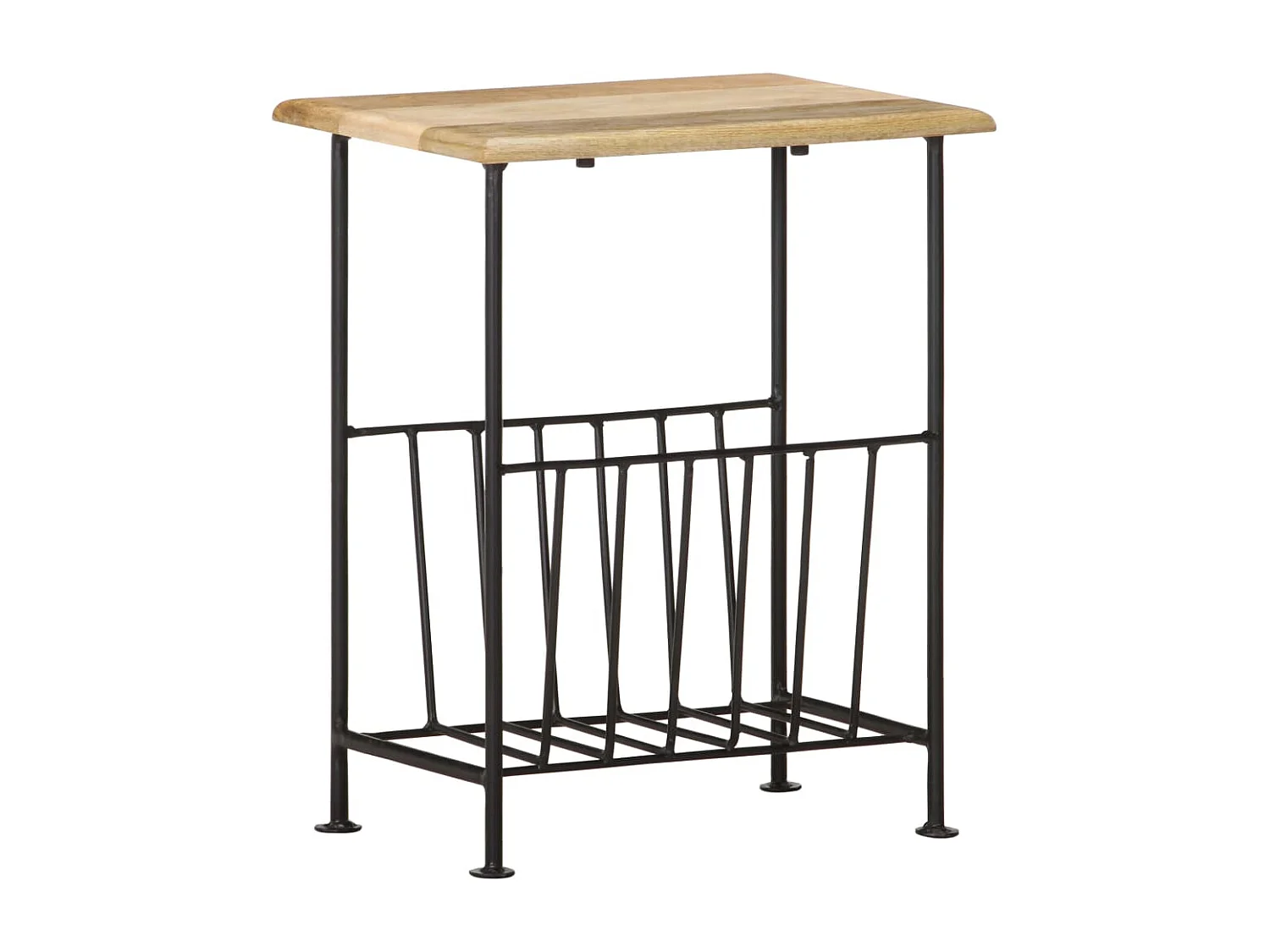 Porte-revues 40x30x50 cm Bois de manguier solide et acier