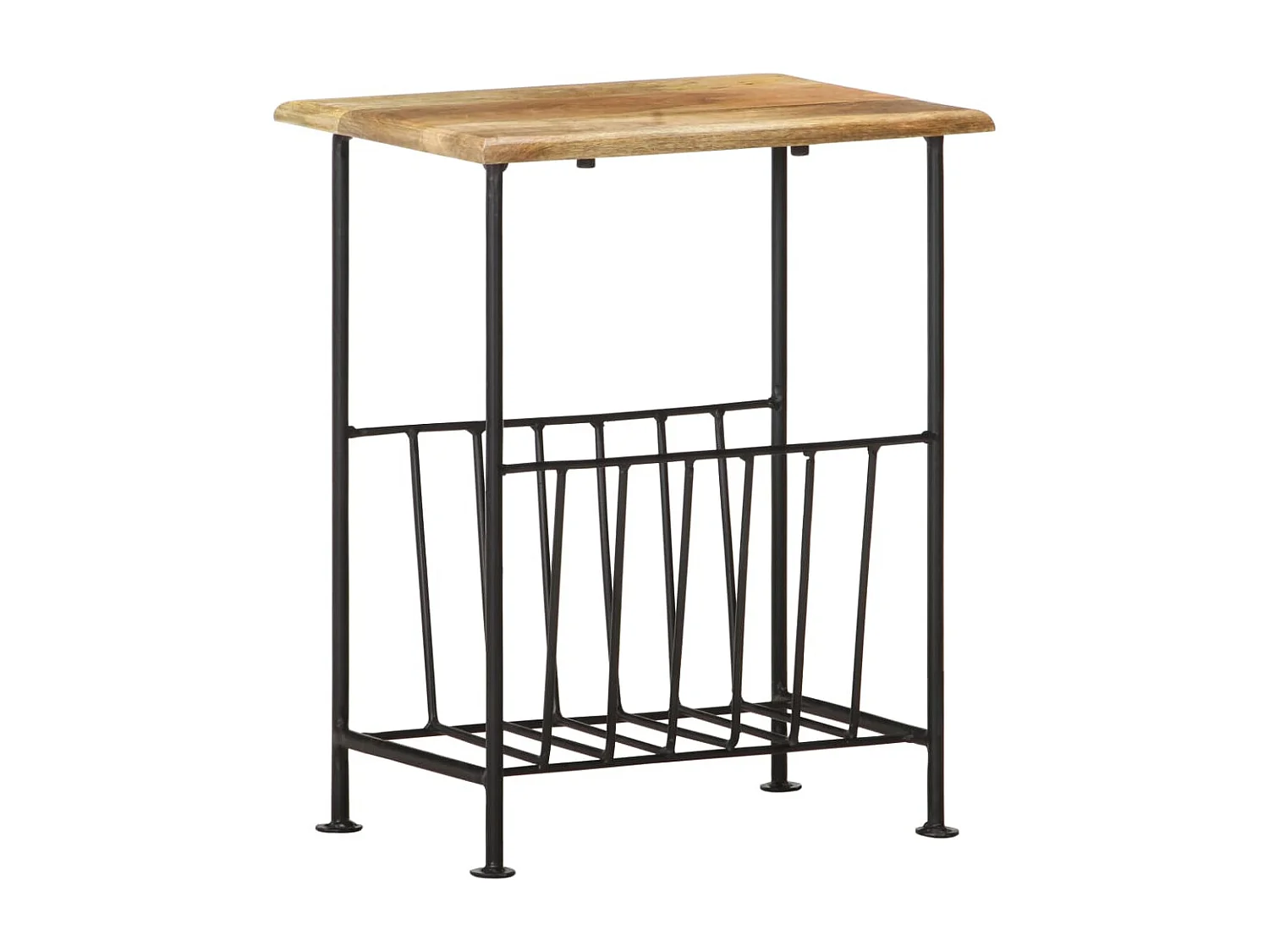 Porte-revues 40x30x50 cm Bois de manguier solide et acier