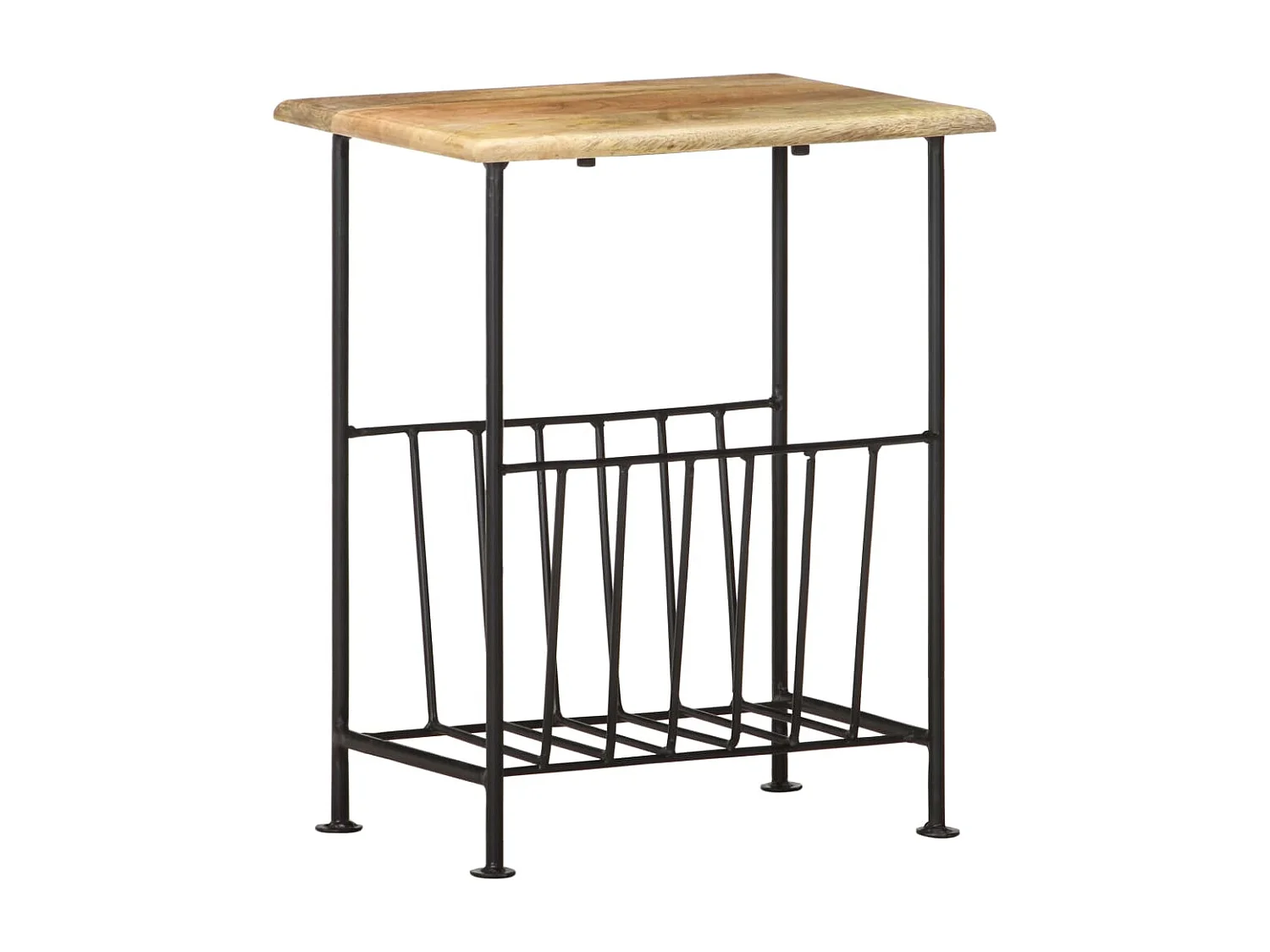 Porte-revues 40x30x50 cm Bois de manguier solide et acier