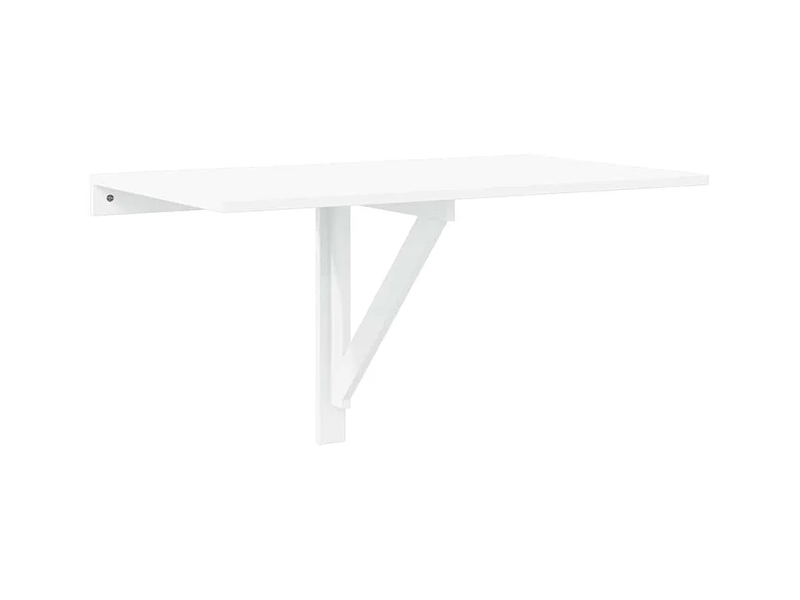 Wandtafel inklapbaar 100x60x56 cm bewerkt hout hoogglans wit