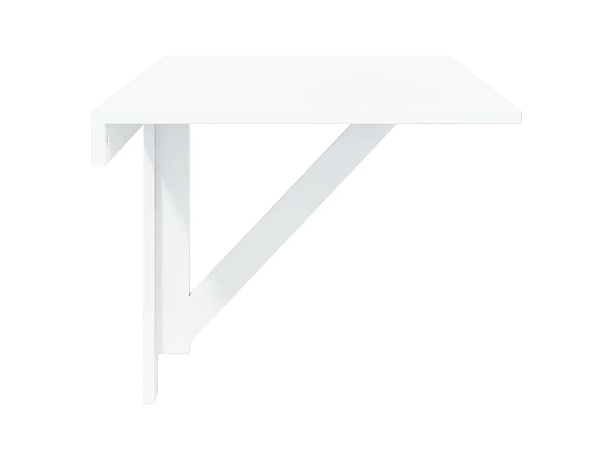 Wandtafel inklapbaar 100x60x56 cm bewerkt hout hoogglans wit