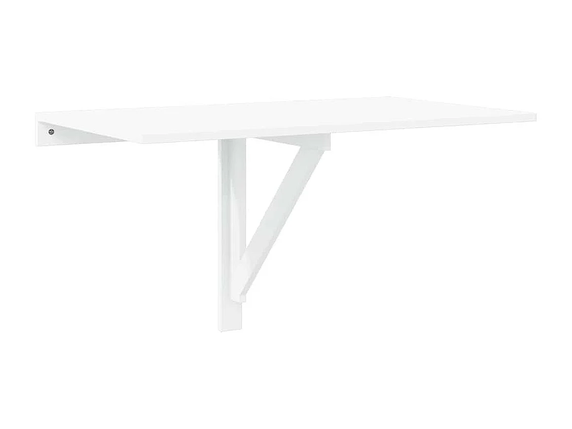 Table murale pliable Blanc brillant 100x60x56cm Bois ingénierie