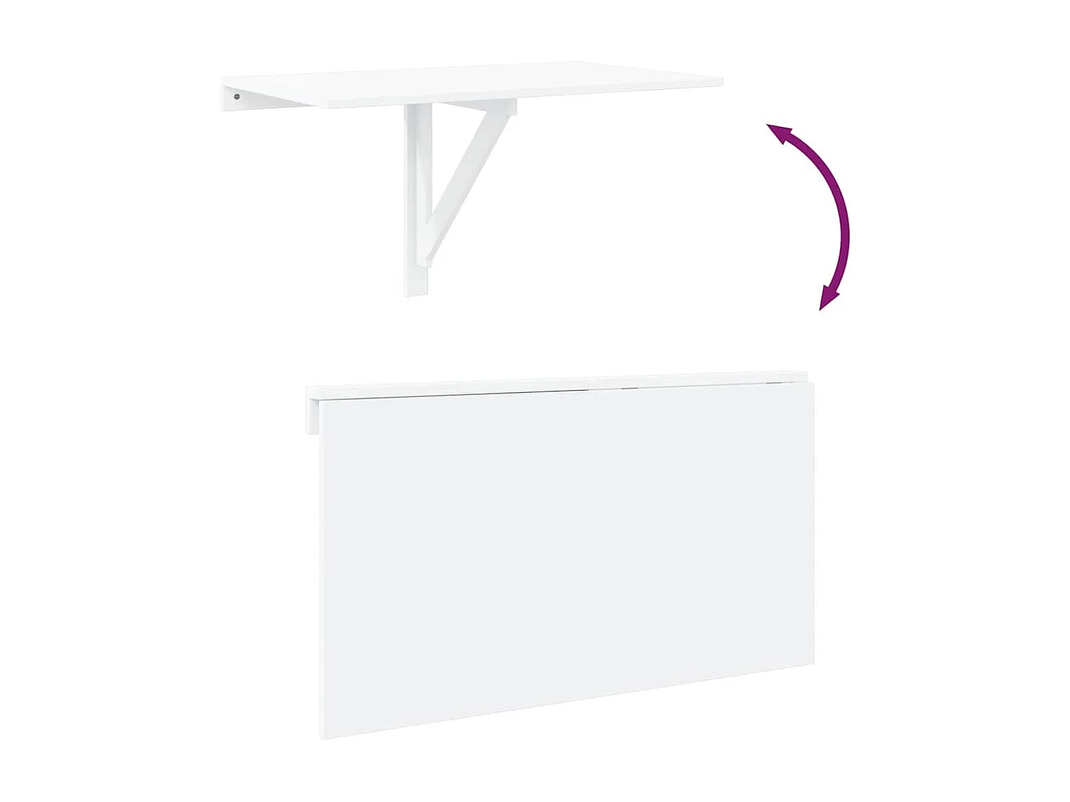 Table murale pliable Blanc brillant 100x60x56cm Bois ingénierie