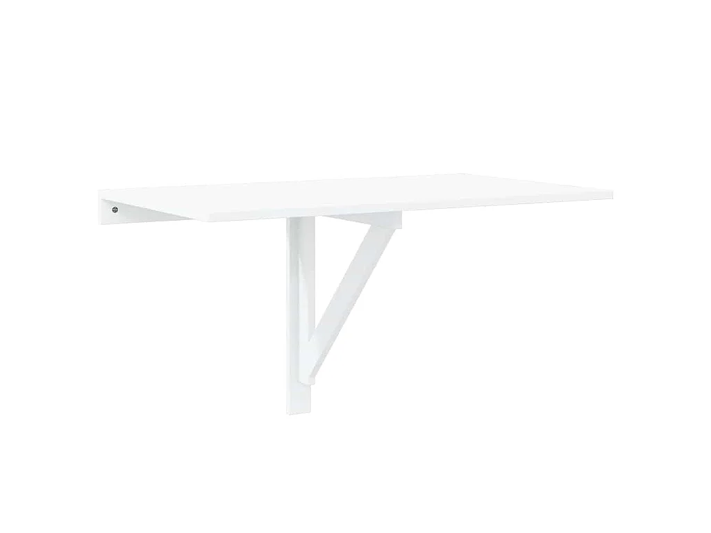Table murale pliable Blanc brillant 100x60x56cm Bois ingénierie