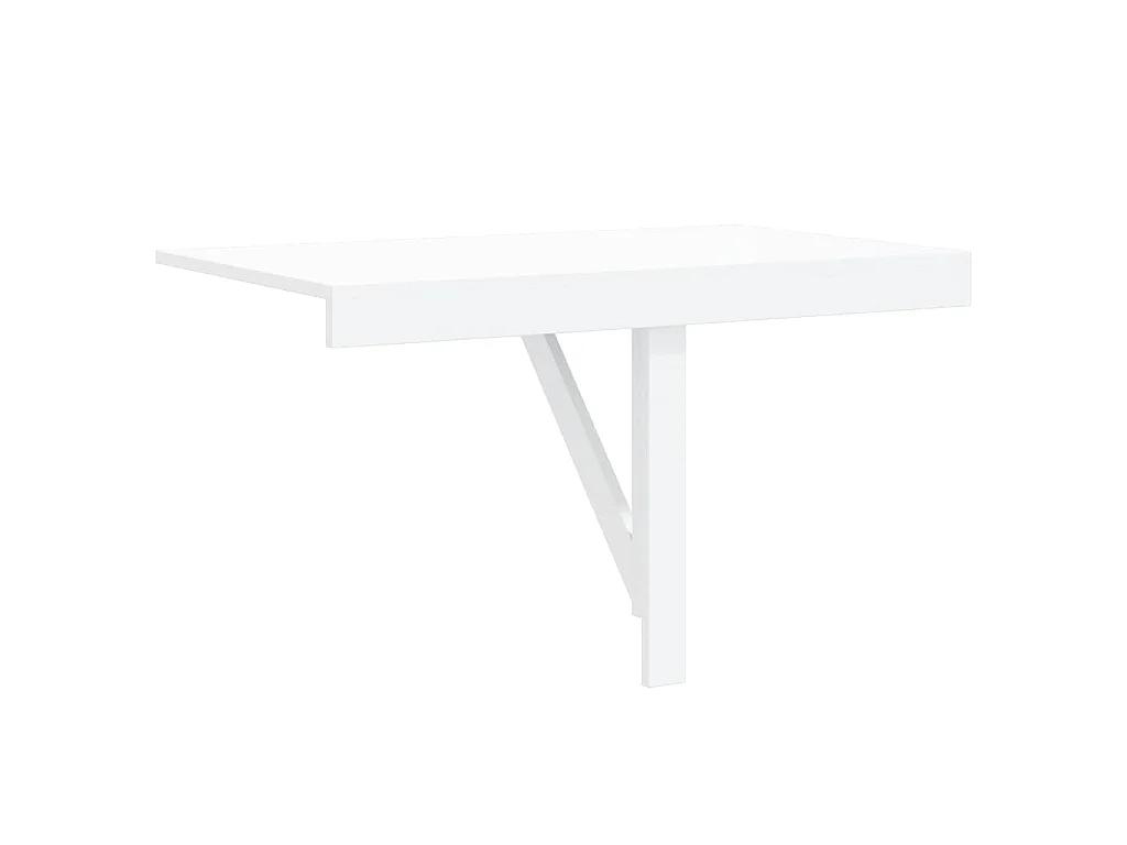 Table murale pliable Blanc brillant 100x60x56cm Bois ingénierie