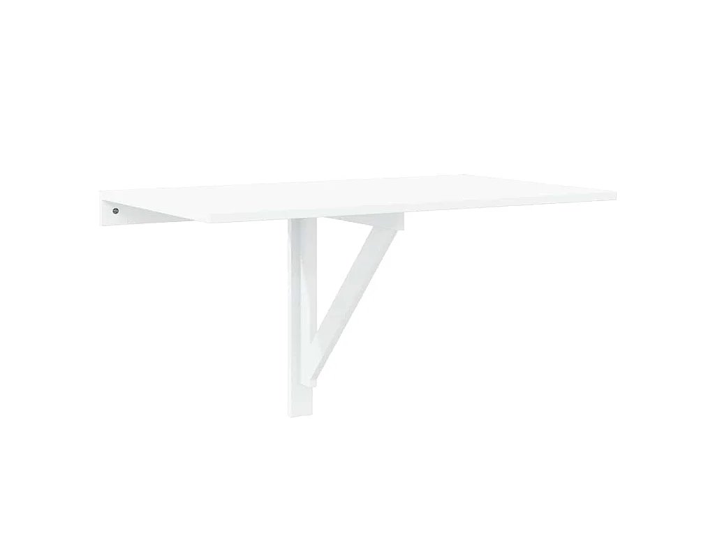 Wandtafel inklapbaar 100x60x56 cm bewerkt hout hoogglans wit