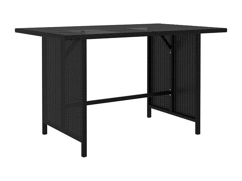 Table à manger de jardin Noir 110x70x65 cm Résine tressée