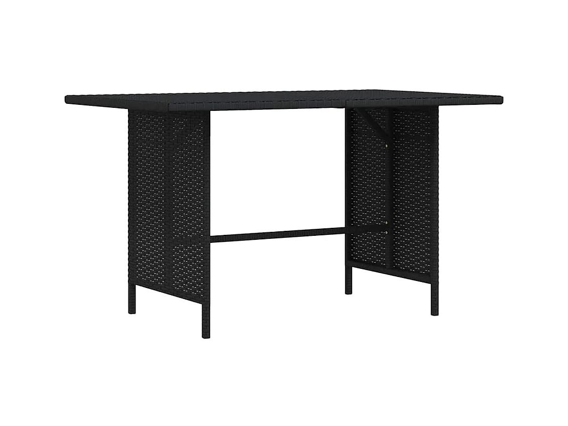 Table à manger de jardin Noir 110x70x65 cm Résine tressée