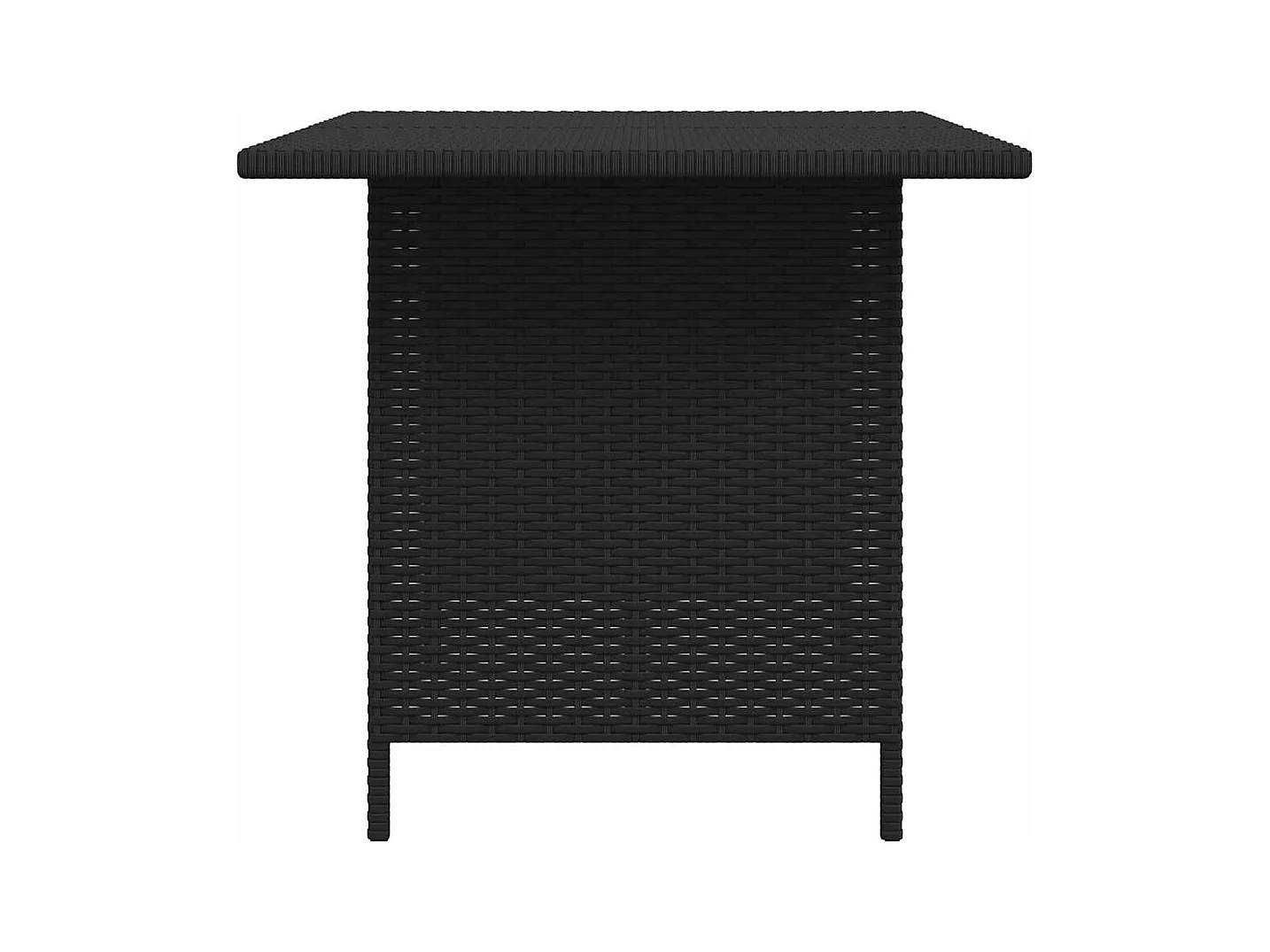Table à manger de jardin Noir 110x70x65 cm Résine tressée