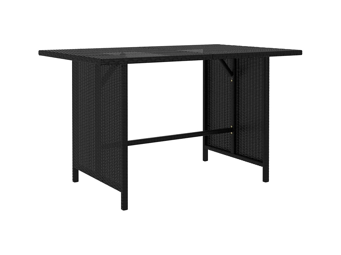 Table à manger de jardin Noir 110x70x65 cm Résine tressée