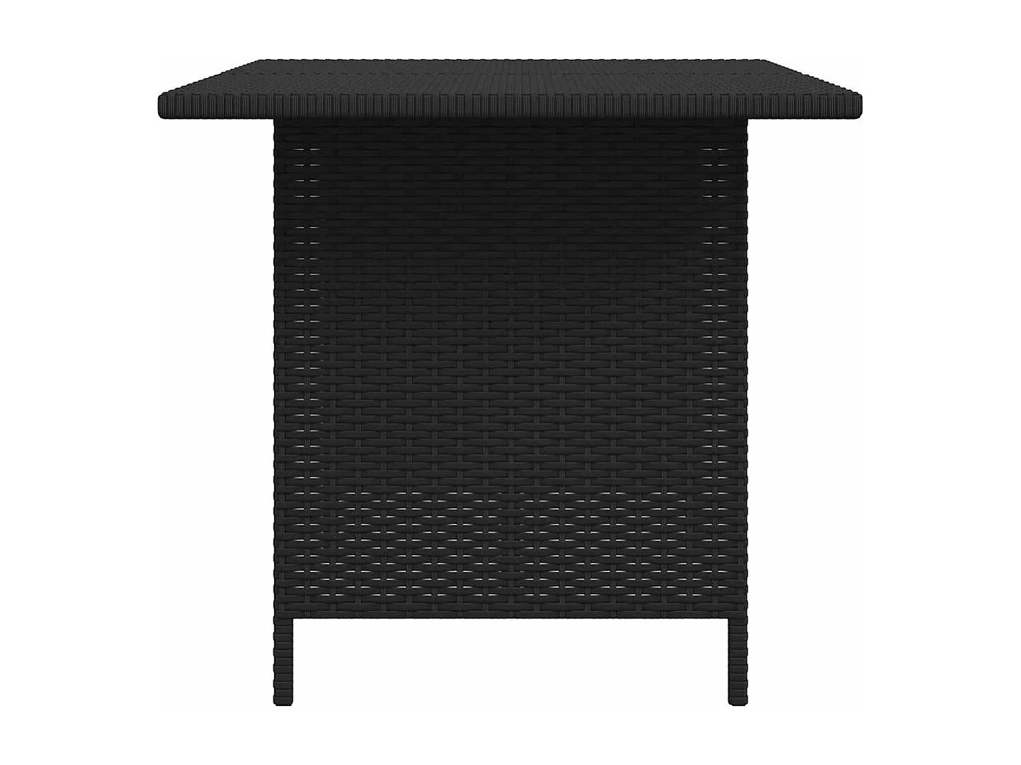 Table à manger de jardin Noir 110x70x65 cm Résine tressée