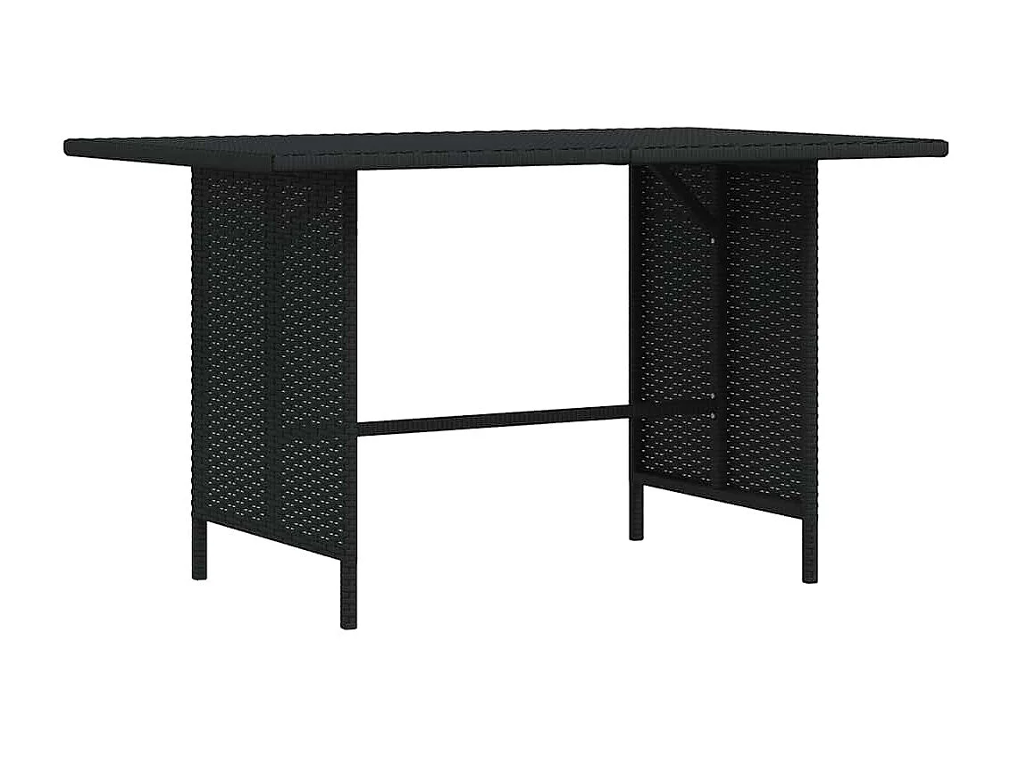 Table à manger de jardin Noir 110x70x65 cm Résine tressée