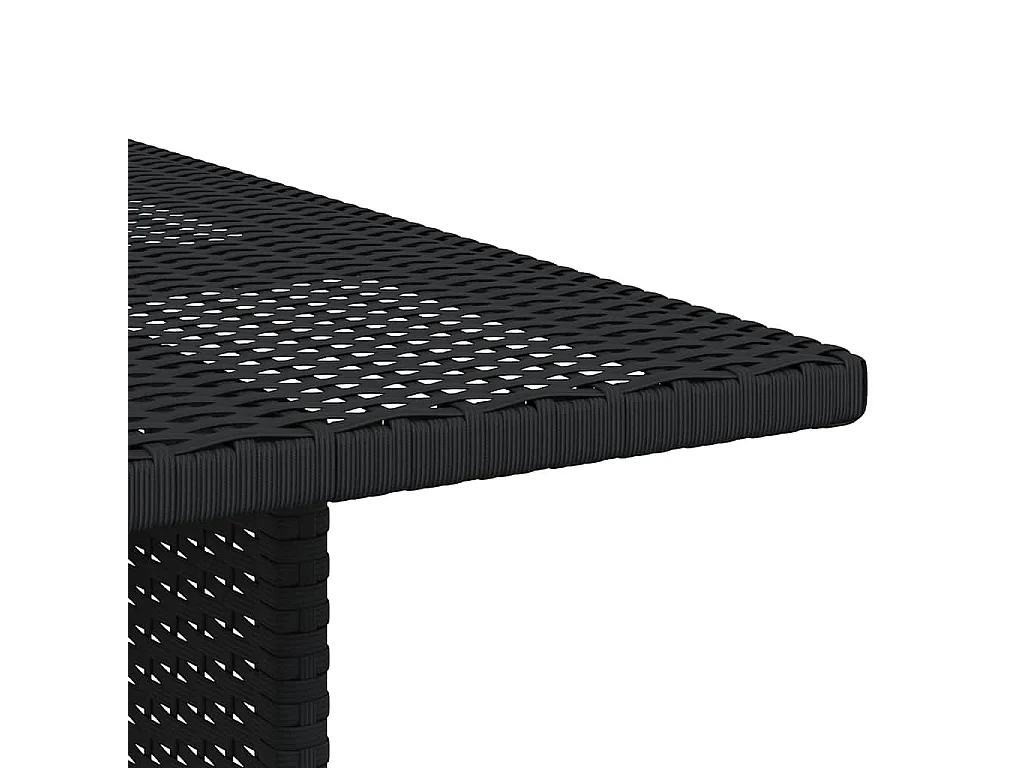 Table à manger de jardin Noir 110x70x65 cm Résine tressée