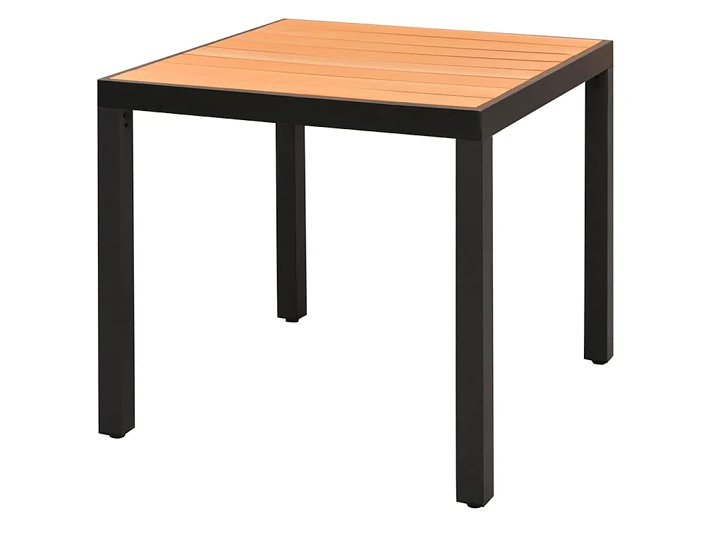 Table de jardin Marron 80 x 80 x 74 cm Aluminium et WPC
