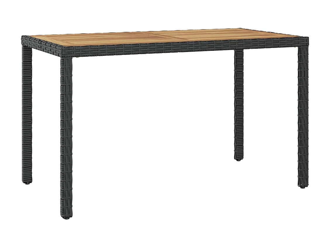 Table de jardin Noir et marron 123x60x74cm Bois d'acacia solide