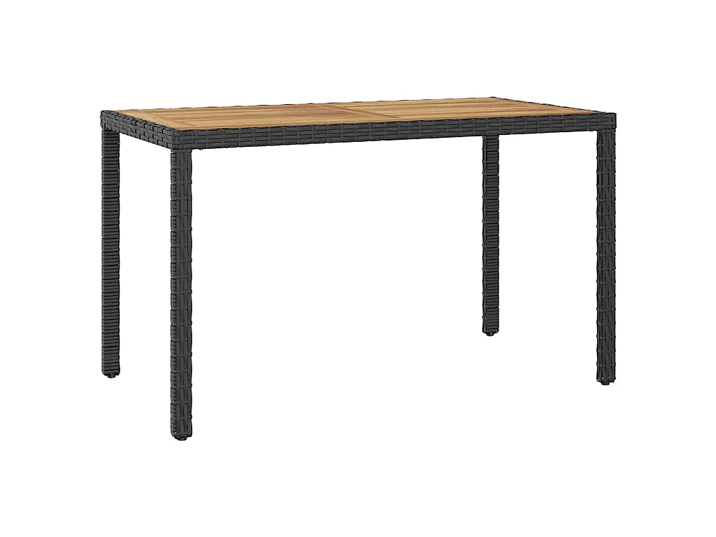 Table de jardin Noir et marron 123x60x74cm Bois d'acacia solide