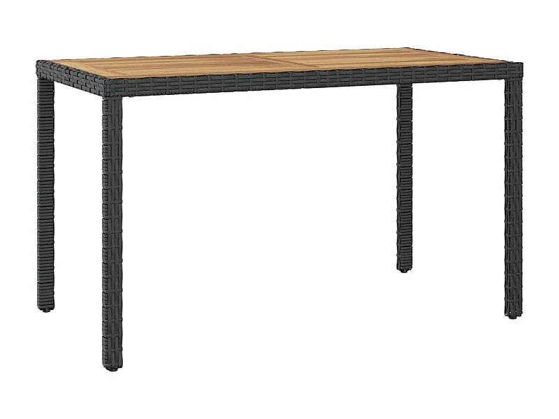 Table de jardin Noir et marron 123x60x74cm Bois d'acacia solide