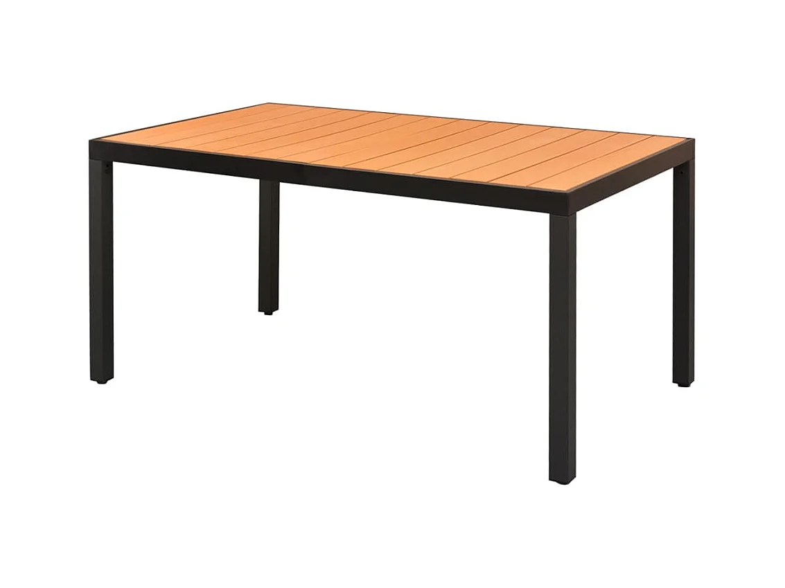 Gartentisch Braun 150x90x74 cm Aluminium und WPC