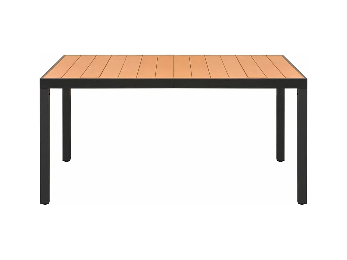 Gartentisch Braun 150x90x74 cm Aluminium und WPC