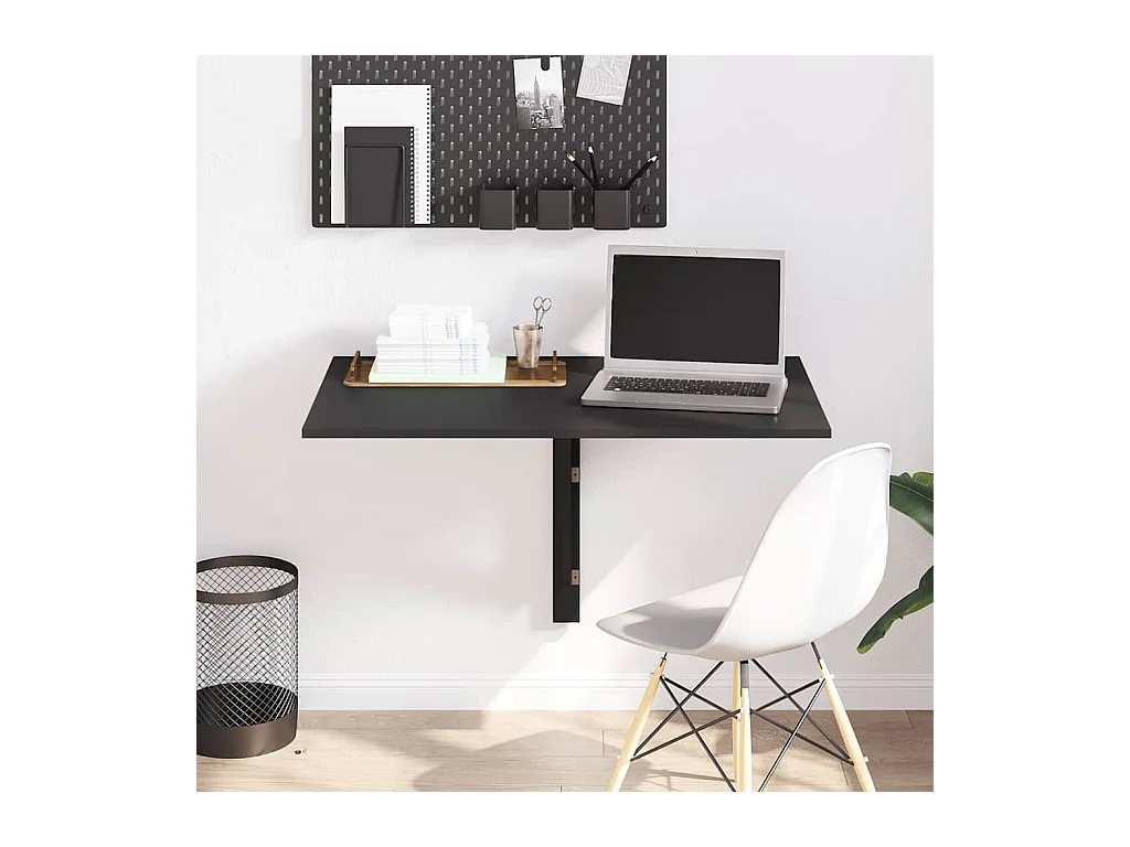 Wandtafel inklapbaar 100x60x56 cm bewerkt hout zwart