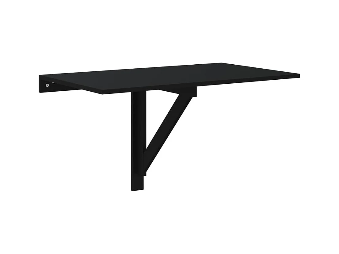 Wandtafel inklapbaar 100x60x56 cm bewerkt hout zwart
