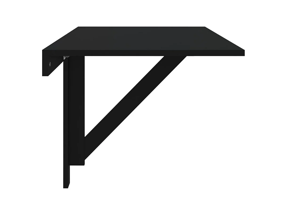 Wandtafel inklapbaar 100x60x56 cm bewerkt hout zwart